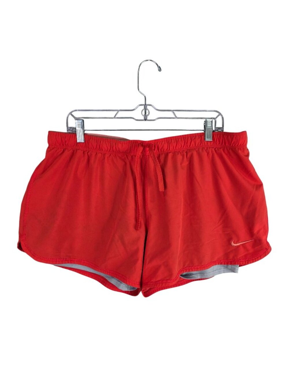 Womens Nike Dri-Fit Red Athletic Shorts Lined Elastic Waist Drawstring Size XL